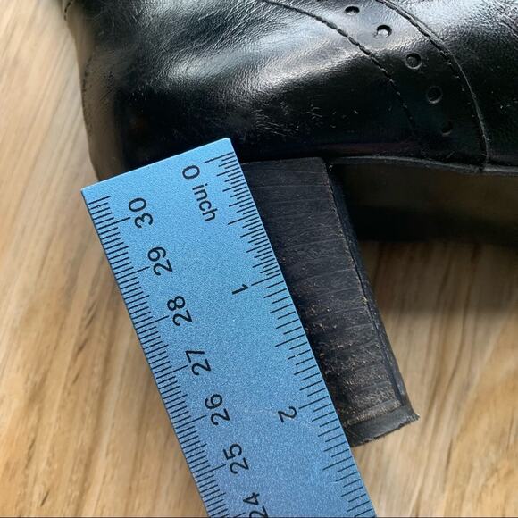 FRANCESCO MORICHETTI Black Leather Spectator Tall Boots Low Heel Size 40 / 9.5 - Picture 9 of 10